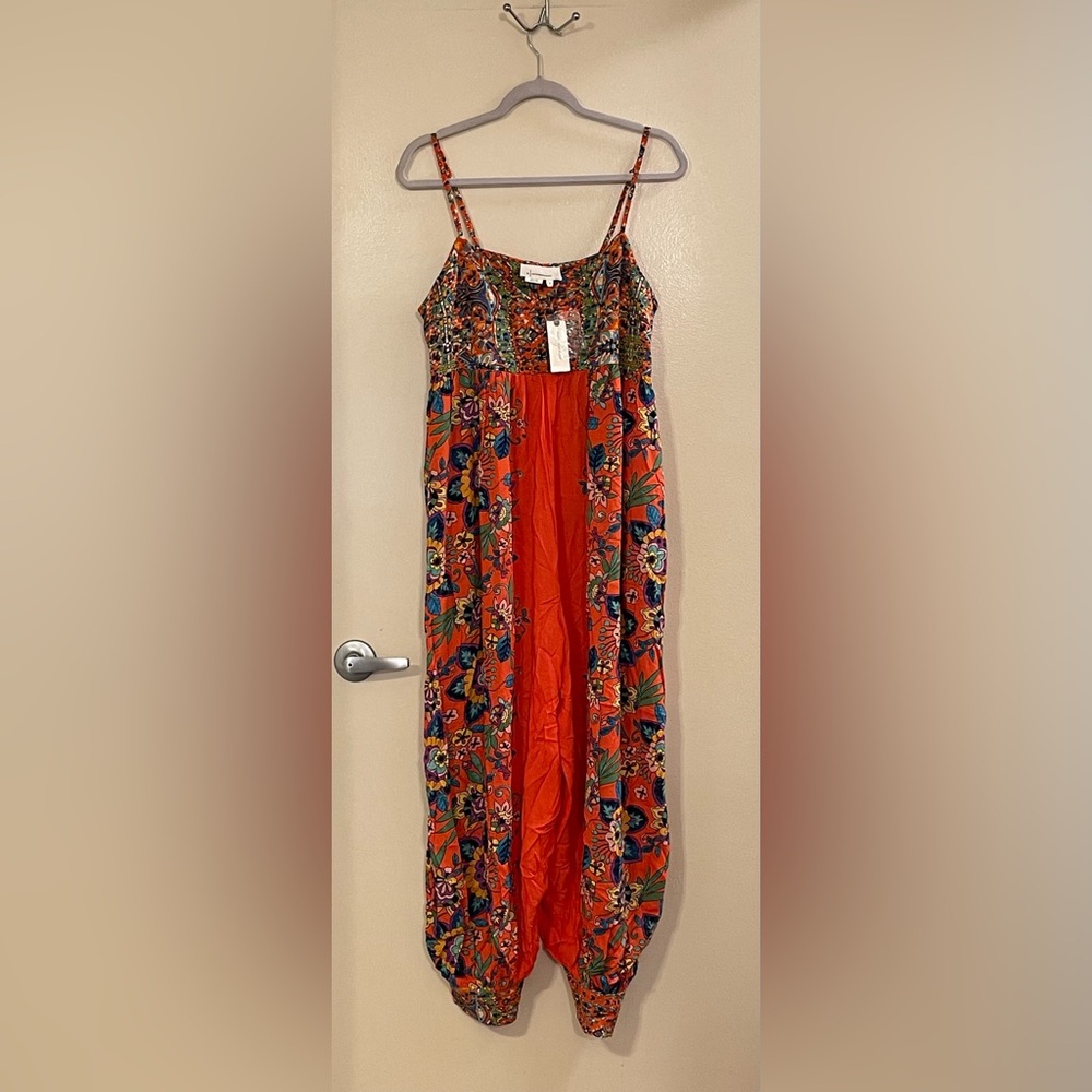 ANTHROPOLOGIE Vega Lounge Jumpsuit in Orange Tangerine - Picture 4 of 8